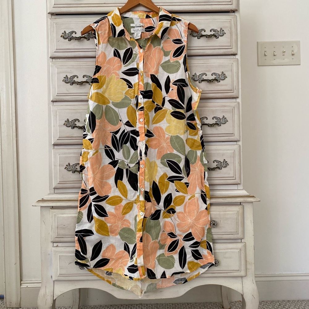 Rachel Zoe Floral Linen Dress